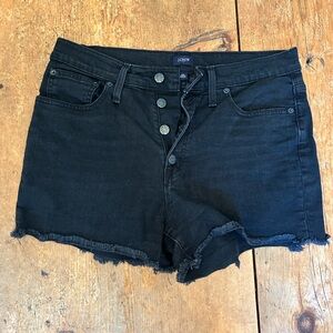 J. Crew Black Jean Button-Fly “Cut-Off” Shorts